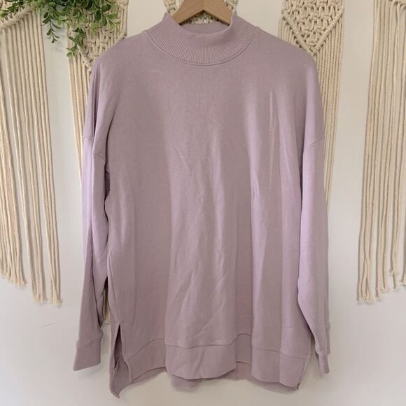 AMERICAN EAGLE Ahh-Mazingly Soft Oversized Mock Neck Sweatshirt Purple Small - Picture 1 of 10